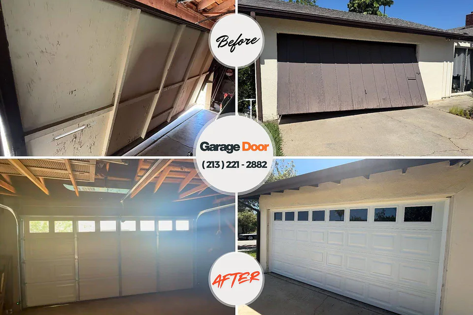 Before and after: garage door repair Homewood, SC